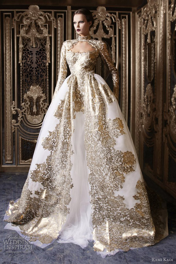 rami-kadi-couture-2013-white-gold-ball-gown-wedding-dress-long-sleeves