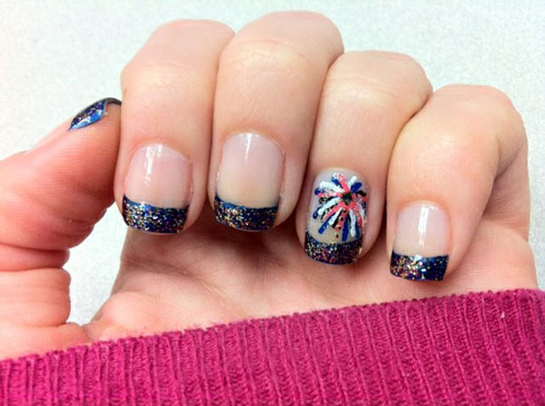 3. "Patriotic French Tip Nails with Fireworks Design" - wide 11