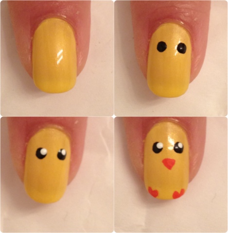 Cute Easter Chick Nails