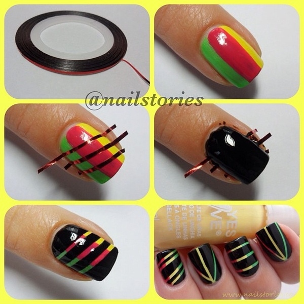 15 DIY Nail Tutorials With Scotch Tape