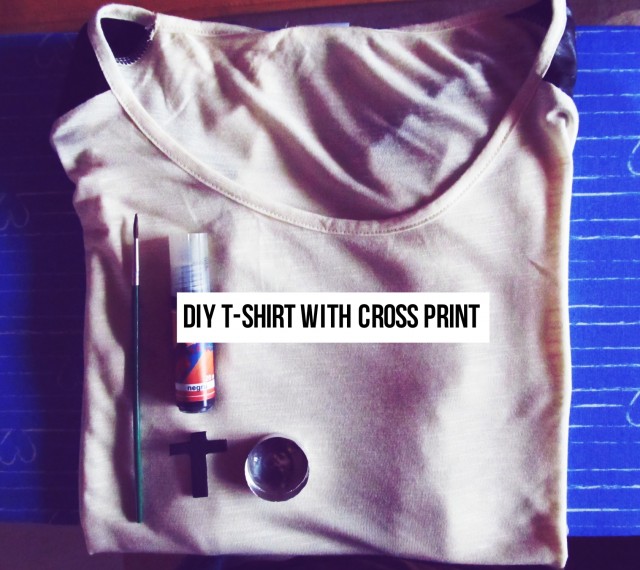 DIY CROSS PRINT ROCK CHIC TOP