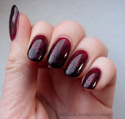 Burgundy Ombre Nail Design