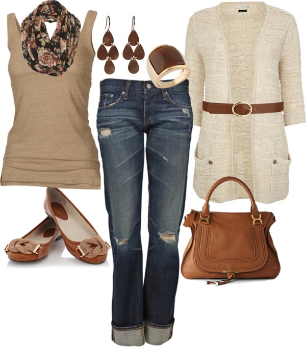 ... outfits-polyvoreoutfit---beige-sweater-tan-tank-top-brown-belt-clothes