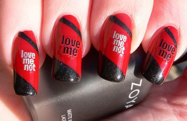 Red and Pink Love Nail Art Tutorial - wide 3