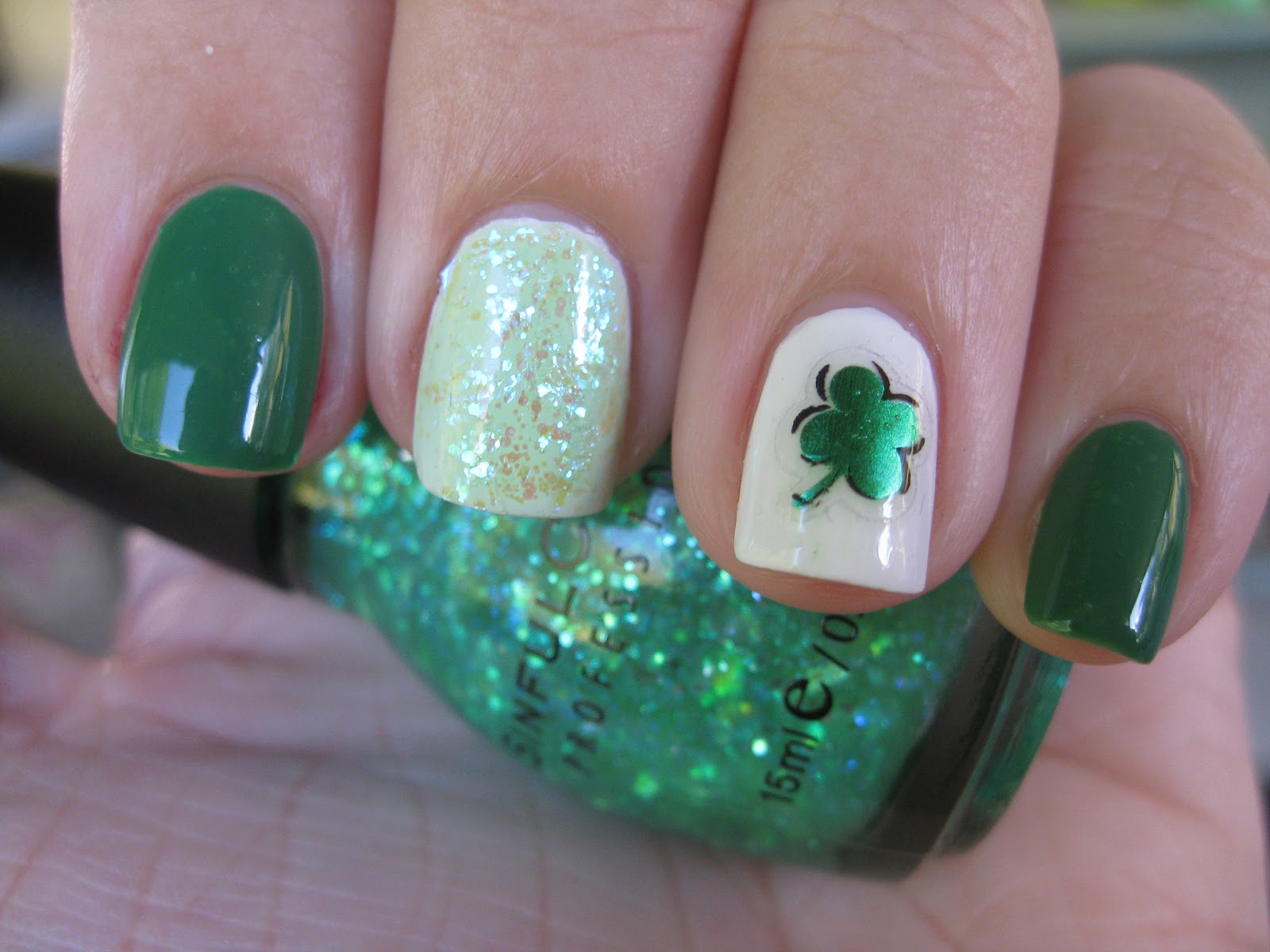 6. "Rainbow and Pot of Gold Gel Nail Design for St. Patrick's Day" - wide 6