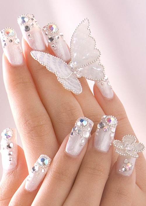 Ombre wedding nail design