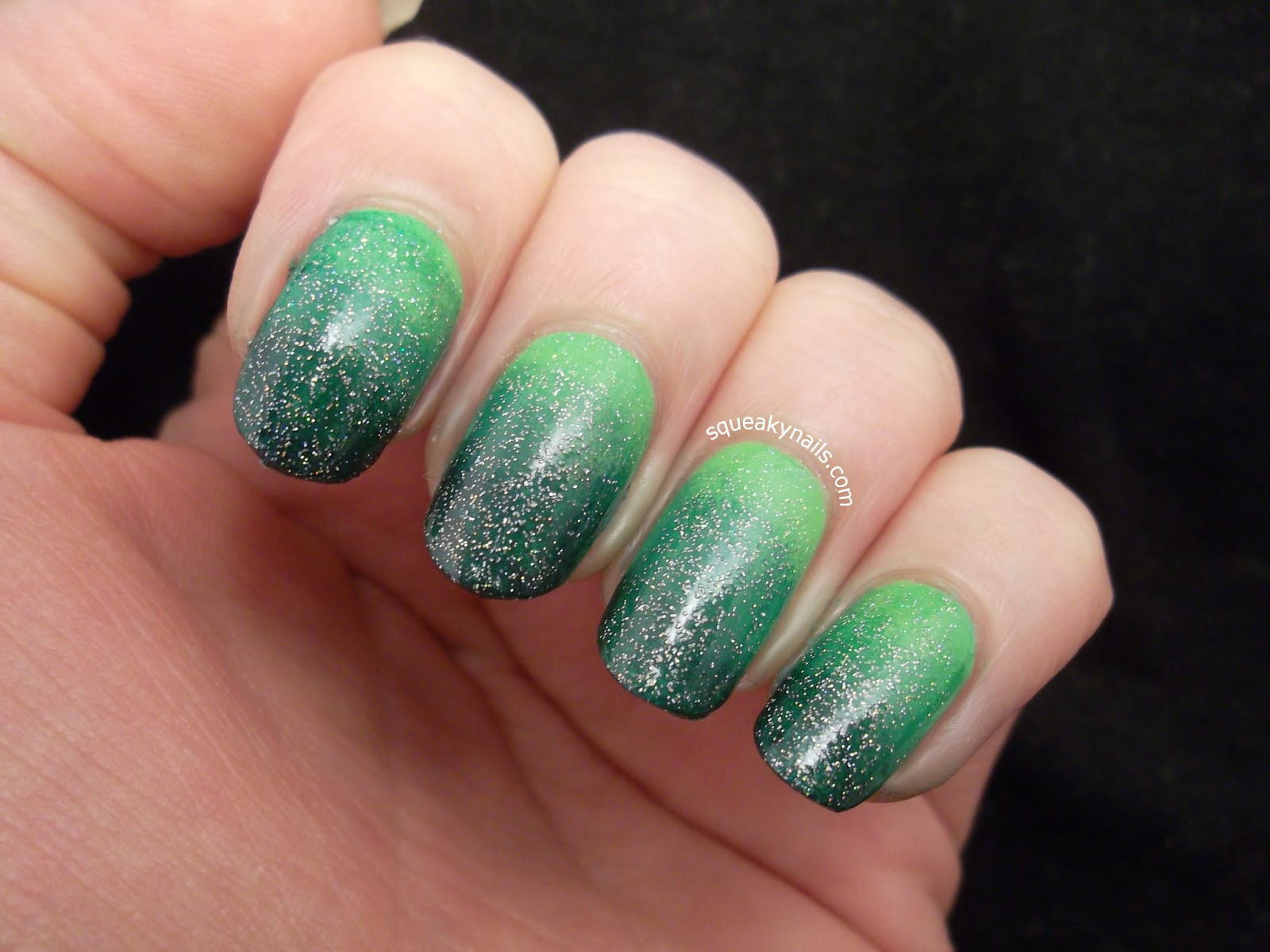 emerald green nail design