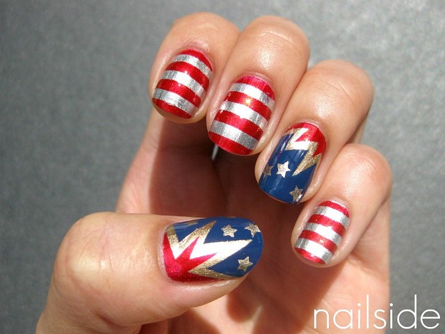 Stripes and Stars – Beautiful Nail Design for 4th of July 