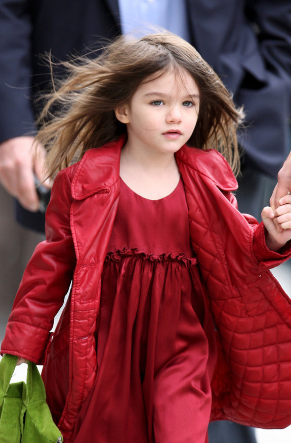 Exclusive - Suri Cruise Shows off Her Red Dress
