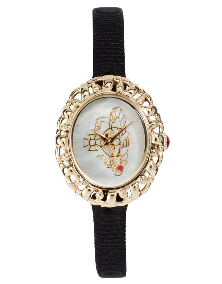 Vivienne Westwood Rococo Black Strap Watch