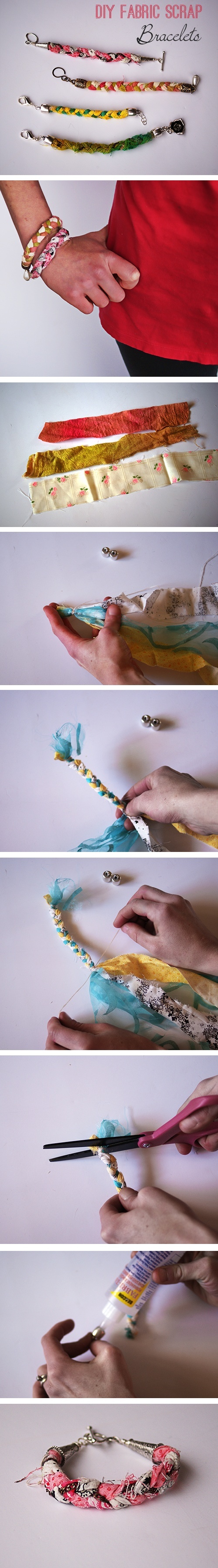 DIY Fabric Scrap Bracelets