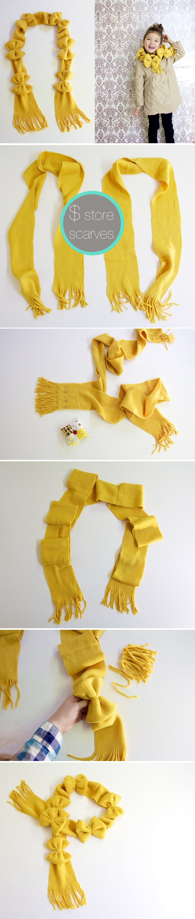 DIY Bows Scarf Tutorial