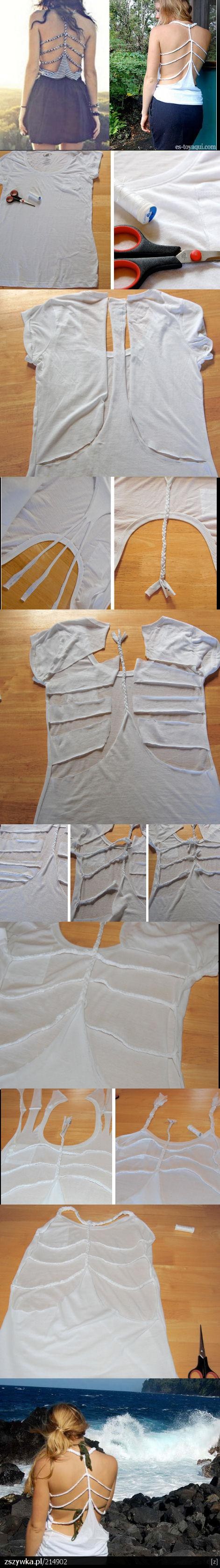 DIY braided back tshirt