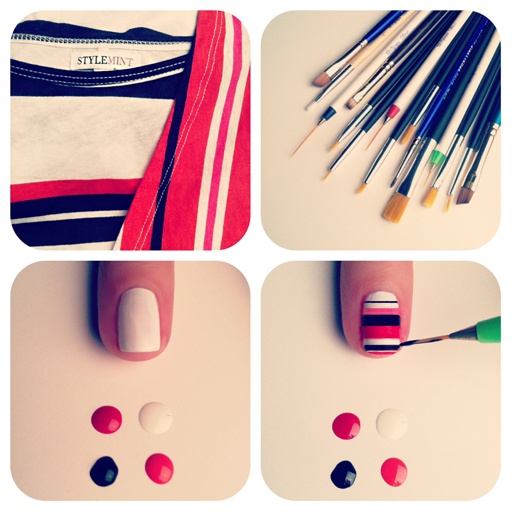 DIY stripe mani