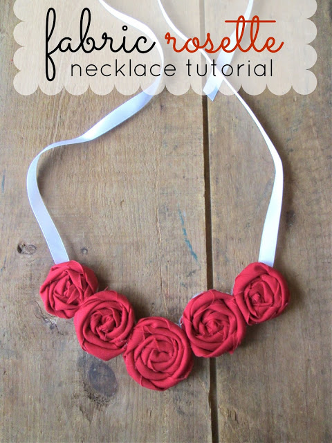 Fabric Rosette Necklace