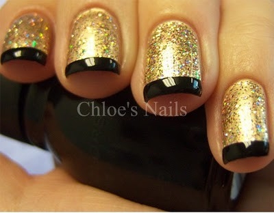 Nails With Golden Designs (8)