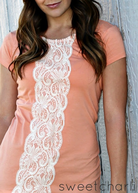 Refashion - Easy Lace Shirt DIY