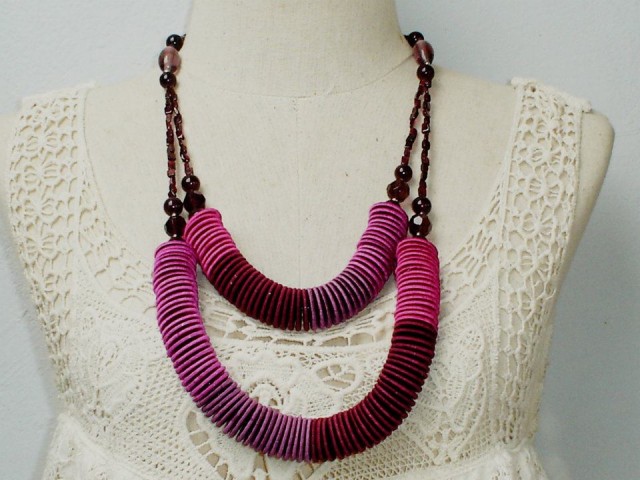 Couple violet coin necklace