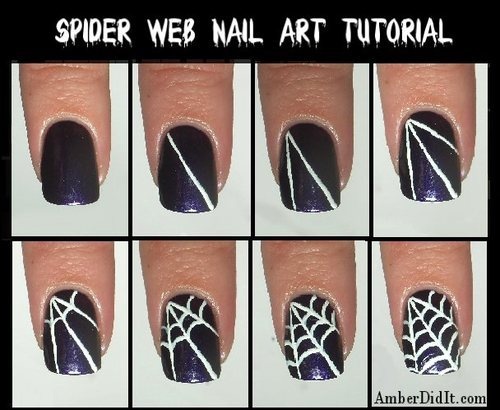 DIY Spider Web Nail Design