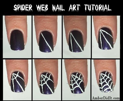 DIY Spider Web Nail Design