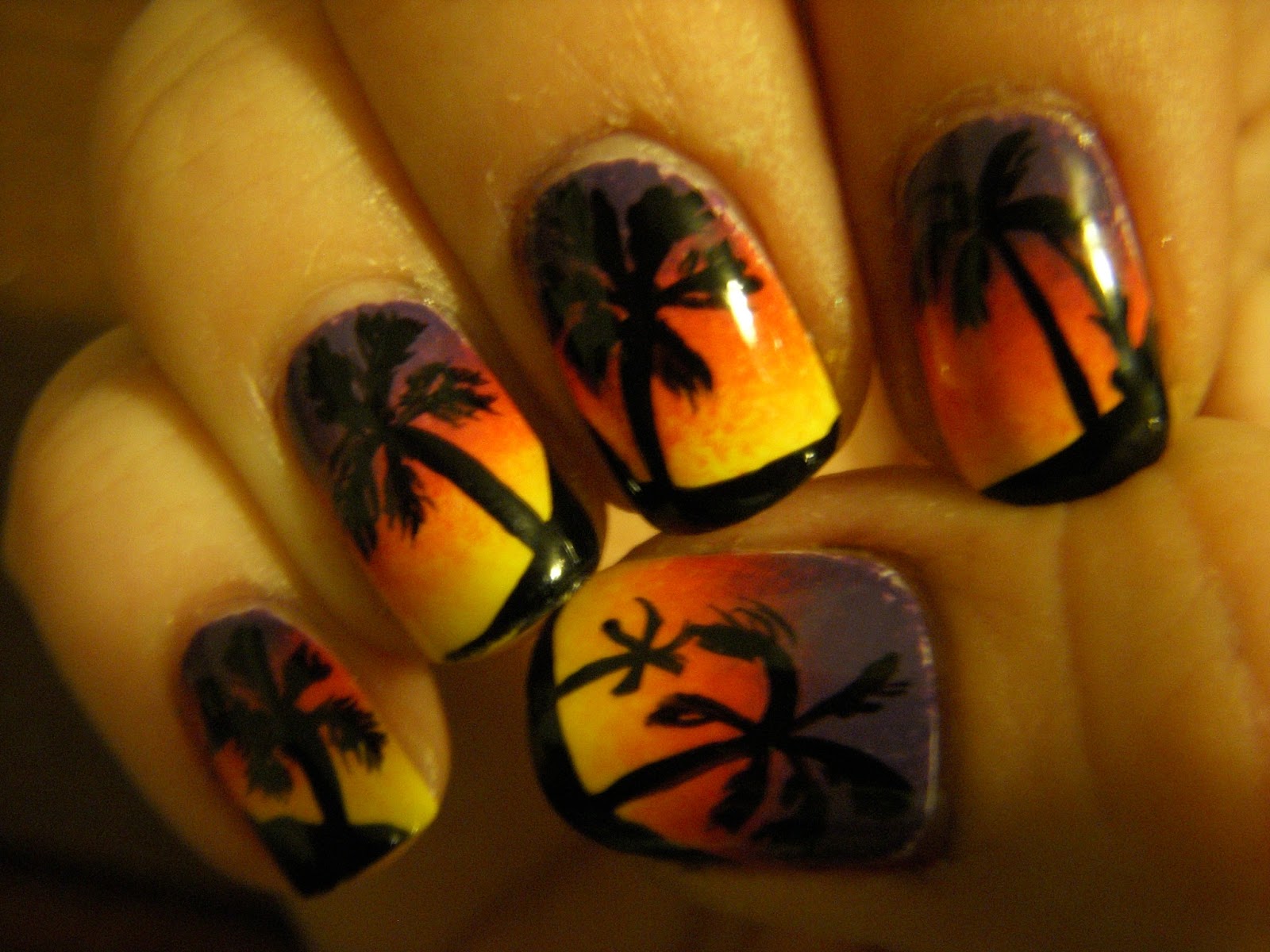 1. Sunset-inspired Asian nail art design - wide 4