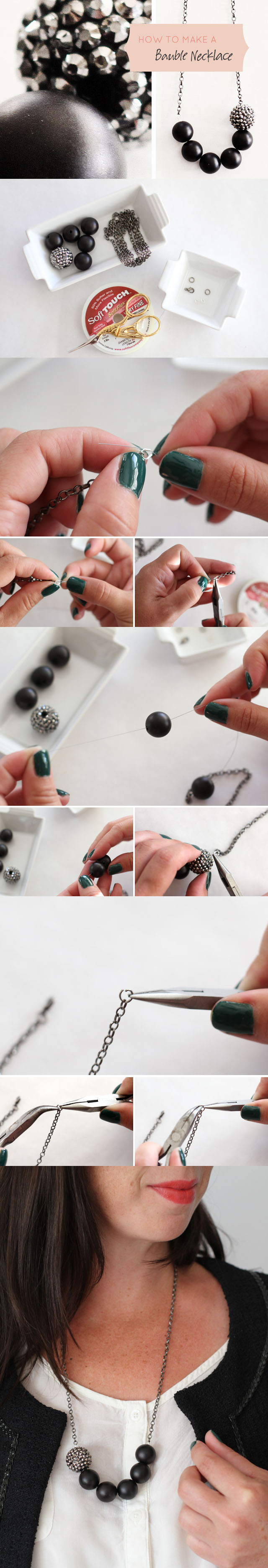 HOW TO MAKE A SIMPLE BAUBLE NECKLACE