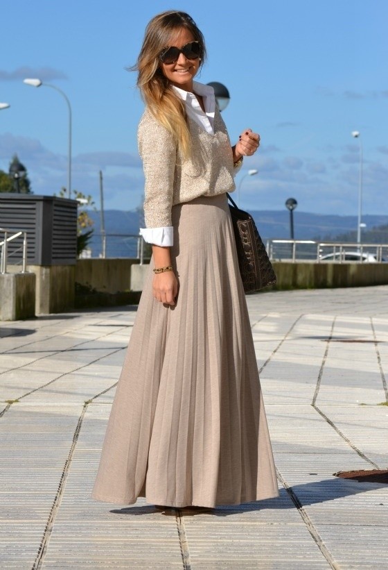 34 Fashionable Casual Combinations With Long Skirts For This Fall