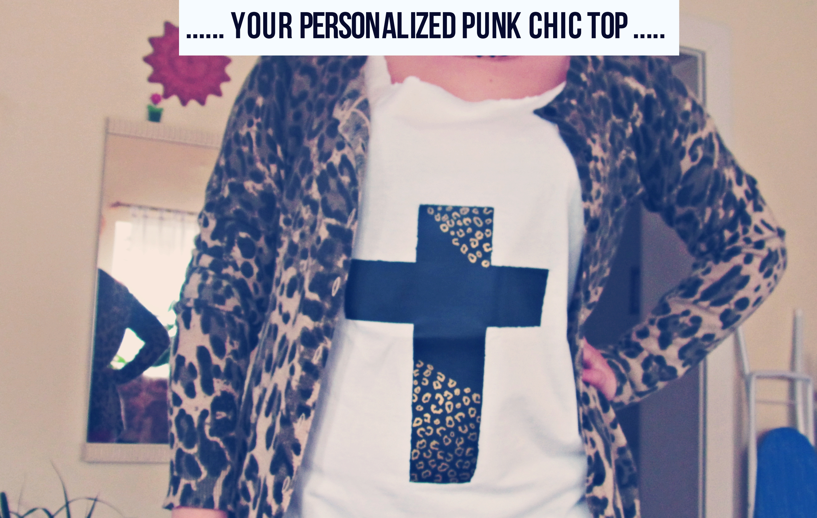 DIY BLACK AND WHITE PUNK TOP