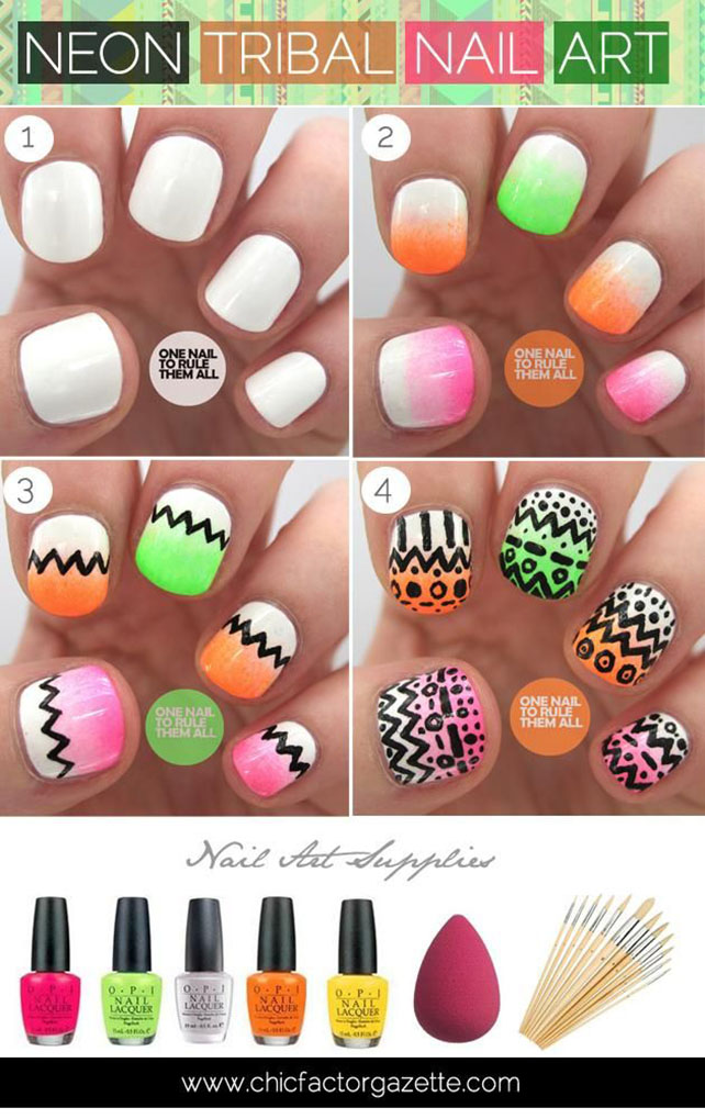 Neon-Tribal-Nail-Art-Tutorial