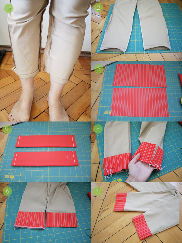 colorful cuffs pants tutorial