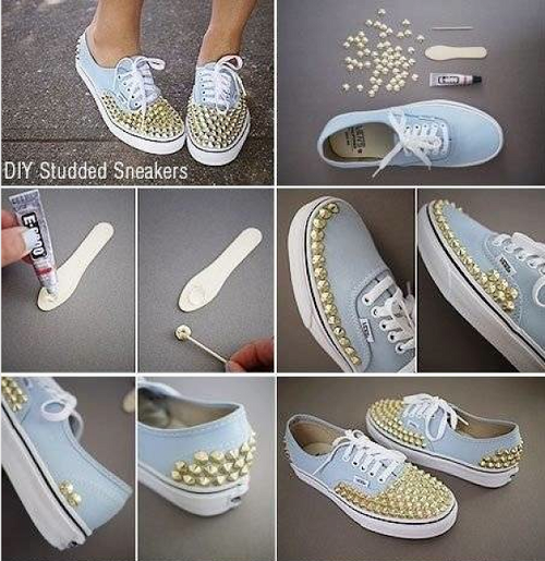 diy studded sneakers