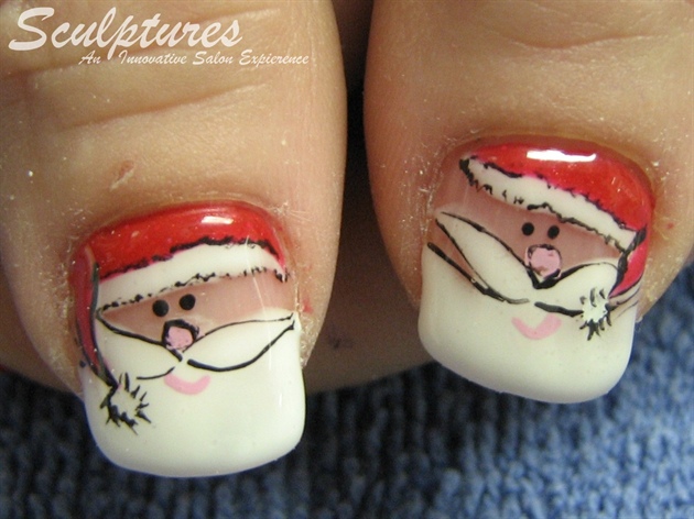 10. Mrs. Claus French Tip Nail Design - wide 7