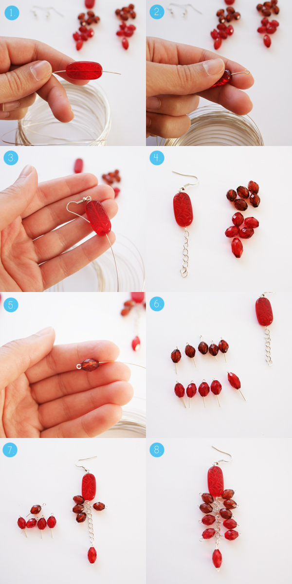 waterfall earrings tutorial