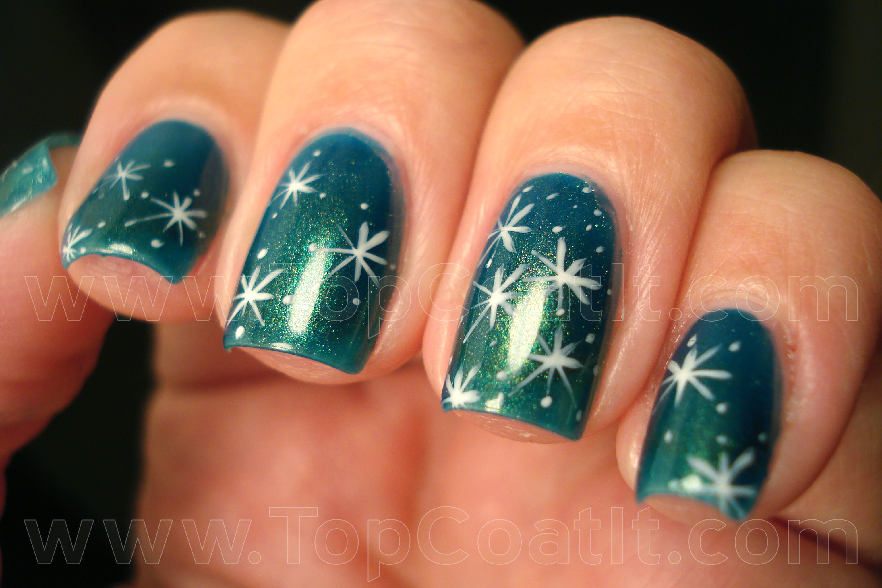 Winter Snowflake Nail Art Tutorial - wide 5