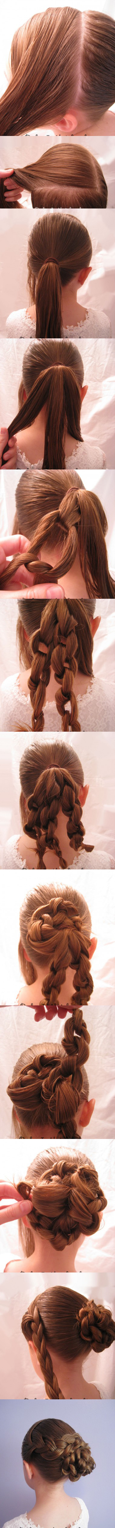 Braid & Knotted Bun Updo