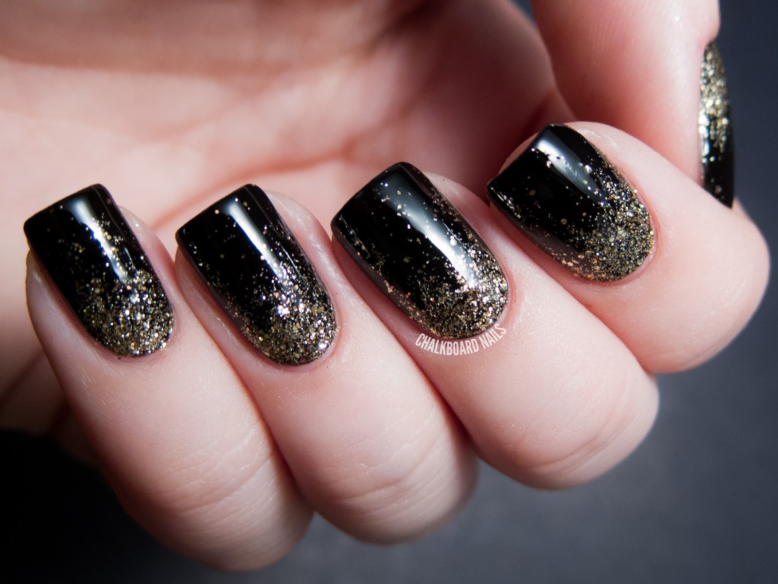 Black and Gold Pointy Nail Design - wide 6