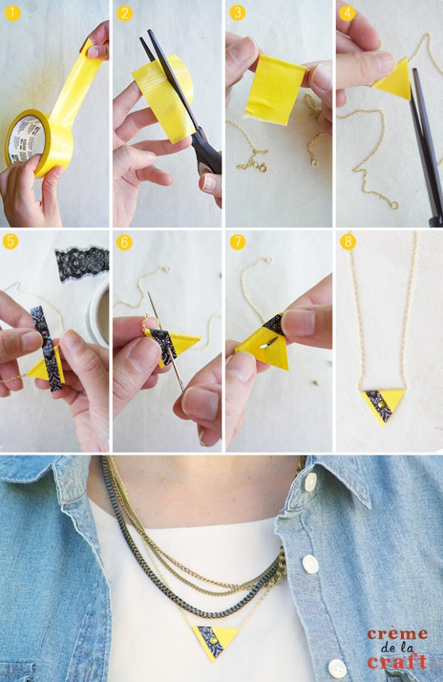 DIY-Duct-Tape-Craft-Project-IDea-Unique-Jewelry-Necklace-How-To-Make-Tutorial-Fashion