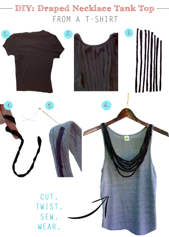 DIY-Project-How-To-Make-T-shirt-Tank-Top-Necklace-Fringe-Tutorial