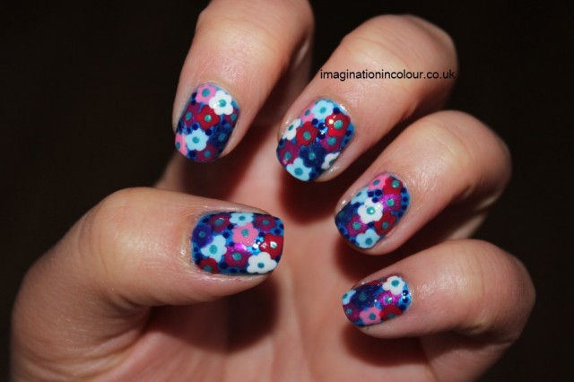 Flowers-nail-art-floral-blue-pink-purple-white-dotted-inspired-dress-retro-summery-impress-nails-design-spring-summer-30-days-untrieds-challenge-Barry-M-Barielle-Sally-Hansen-Marks-and-Spencer-Revlon-UK-blog