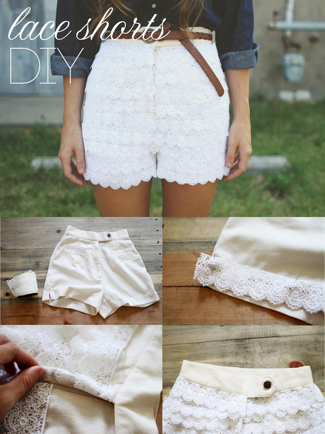 lace shorts diy urban outfitters inspired