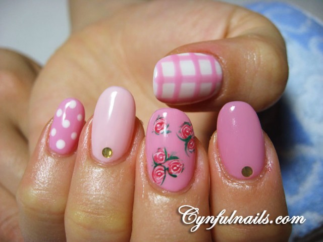 99478_acrylic w gelish shades of pink 140