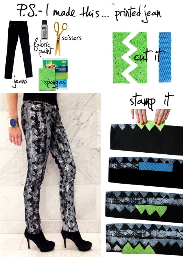 10 DIY Printed Jeans Crafts