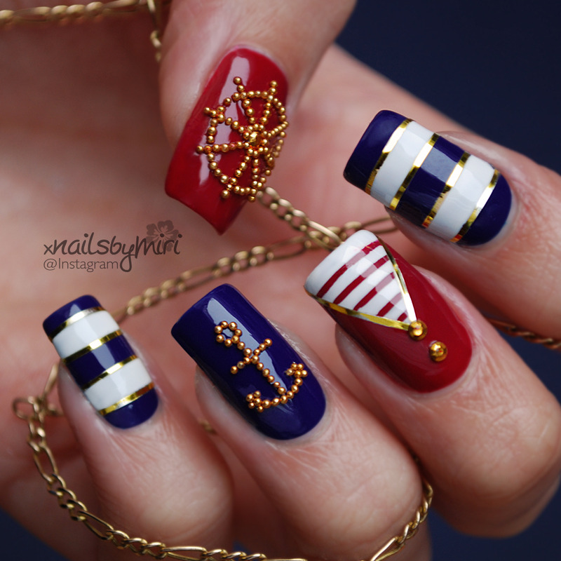 15 Cute Nautcal Nail Arts