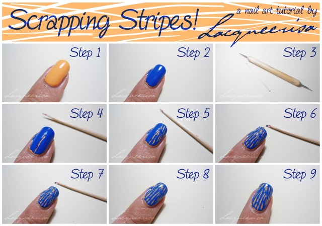 general-nail-design-tutorials-appealing-scrapping-stripes-nail-art-design-tutorial-in-blue-and-yellow-colors-idea-nail-art-tutorial