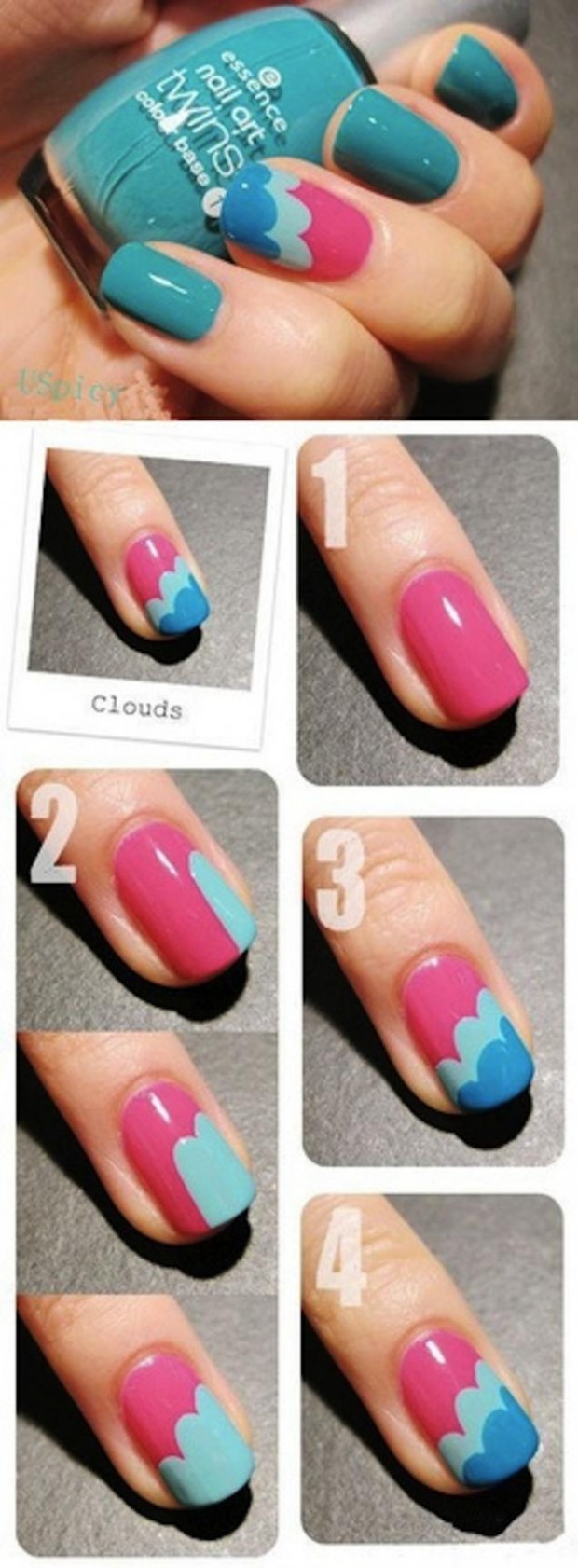 general-nail-design-tutorials-magnificent-clouds-nail-art-tutorial-with-soft-and-dark-blue-polish-colors-on-pink-nails-nail-art-tutorial