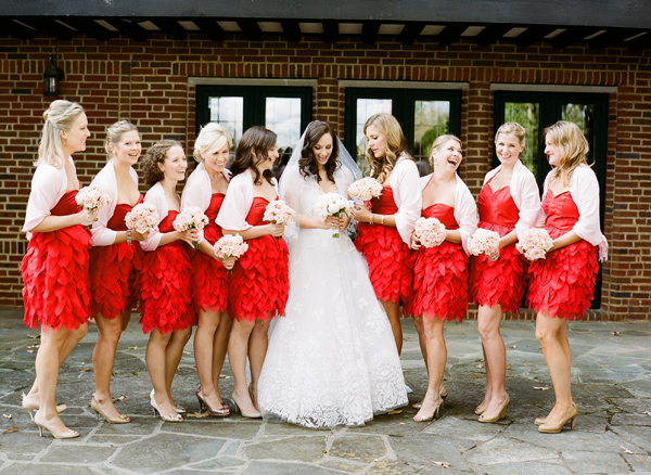 short-red-bridesmaid-dresses