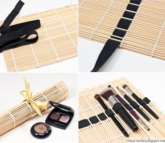 sushi-mat-makeup-brushes-organizer-collage