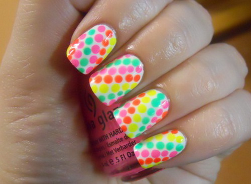 Polkadot-Neon-Nail-Art-Ideas