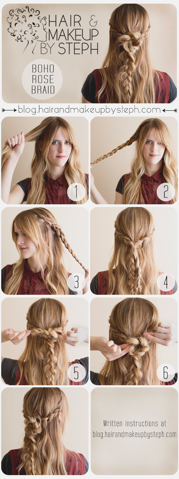 boho rose braid