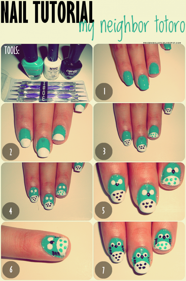 totoro nail tutorial 1